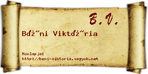 Béni Viktória névjegykártya
